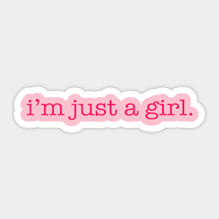 I'm Just A Girl Pink Valentine's Day Gift Sticker